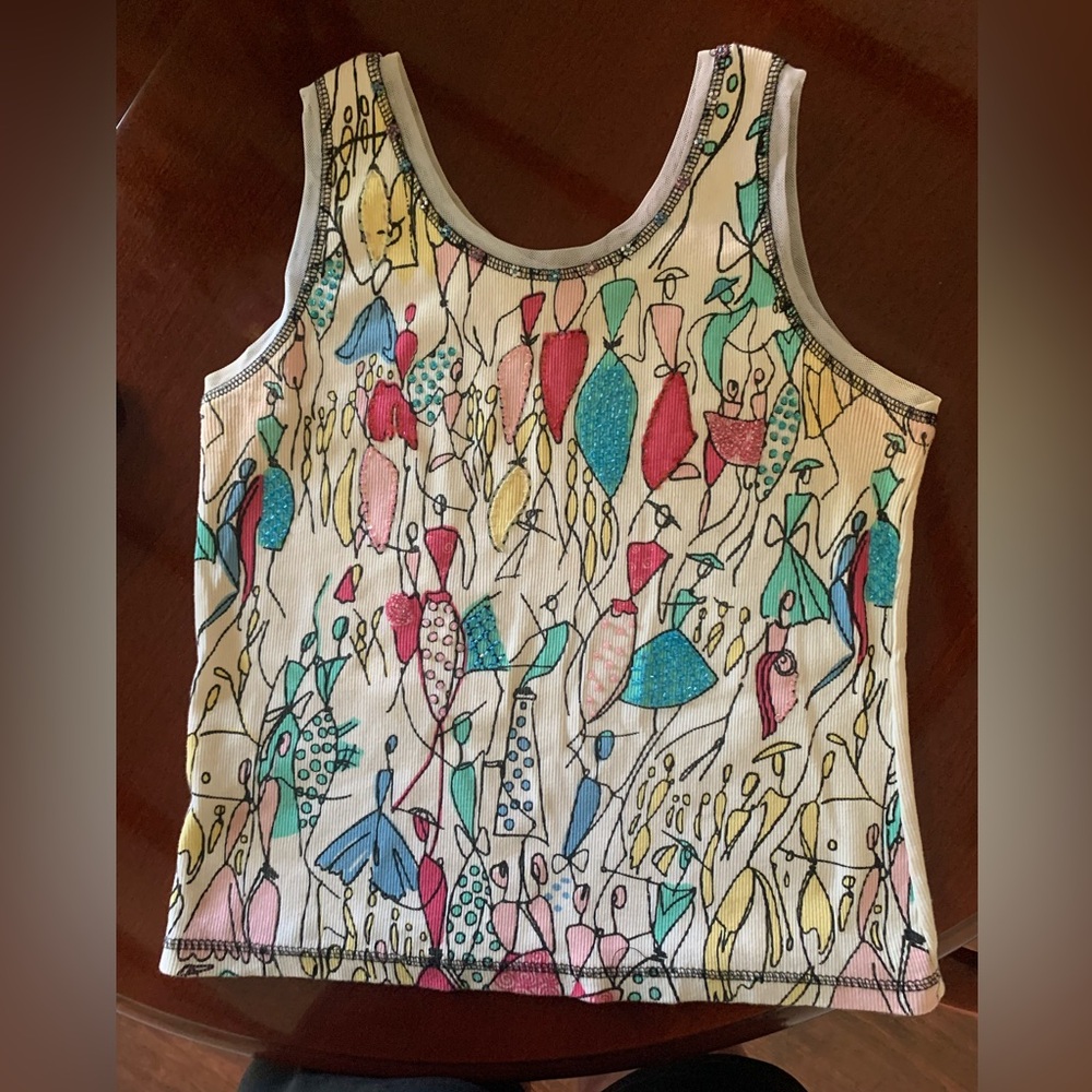 Adorable beaded fashion design tank top